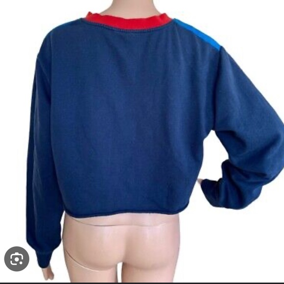 Navy Blue Vans Cropped Sweatshirtrt - Picture 3 of 3